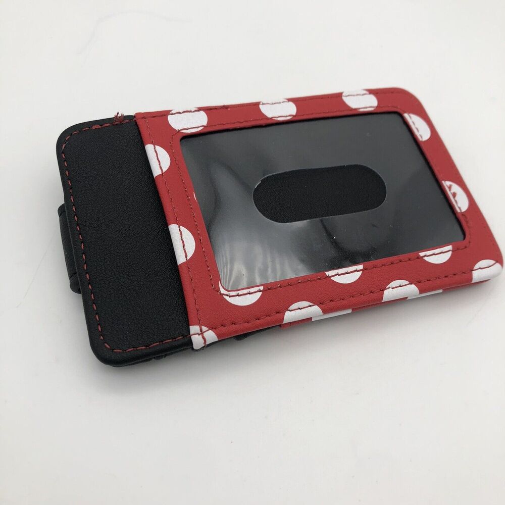 Disney Parks Wallet Minnie Mouse Slim ID Cardholder Gold Silhouette Dots & Bow - Picture 6 of 9